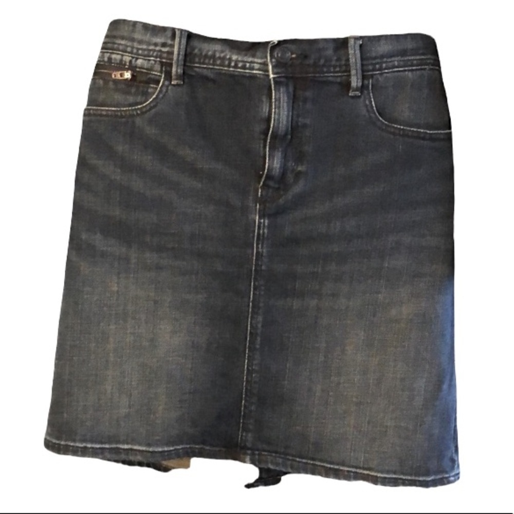 Dark Denim Mini Skirt, Zippered Pockets, GAP​​​​